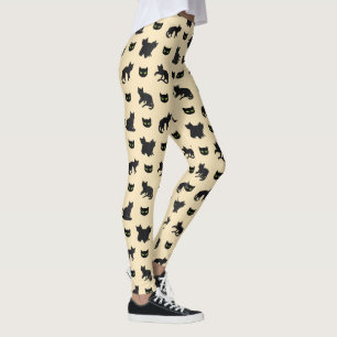 Leggings Estética de gato negro Patrón gótico lindo