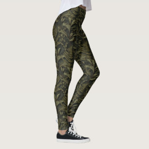 Leggings Estética de la vegetación - Fecas y hojas oscuras