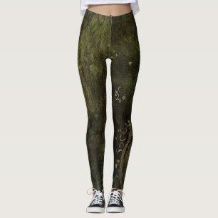 Leggings Estética de reloj de anticuario verde esmeralda