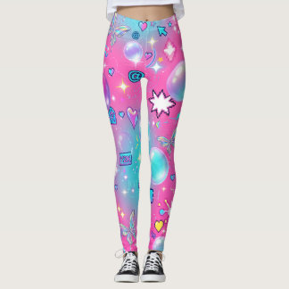 Leggings Estética Y2K Patrón Retro Sin Costuras