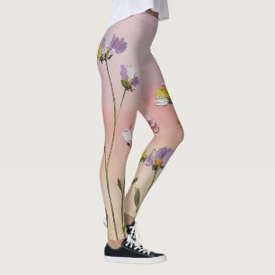 Leggings Estéticos de Flor Silvestre Pastel Floral