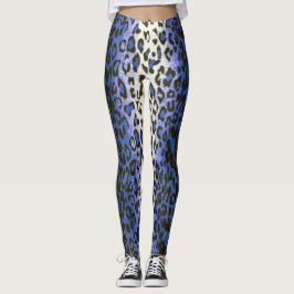 Leggings Estilizado y elegante animal de leopardo azul de i