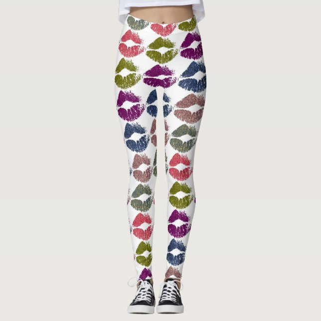 Leggings Estilizados Labios Coloridos #18 (Anverso)