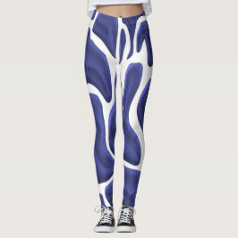 Leggings Estilo abstracto con arte moderno azul
