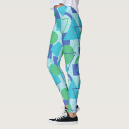 Leggings Estilo Bauhaus verde y azul