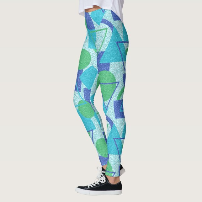 Leggings Estilo Bauhaus verde y azul (Izquierda)