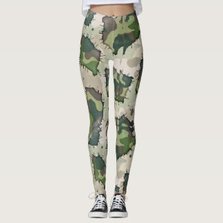 Leggings Estilo de camuflaje estilo Grunge Estilo de patrón