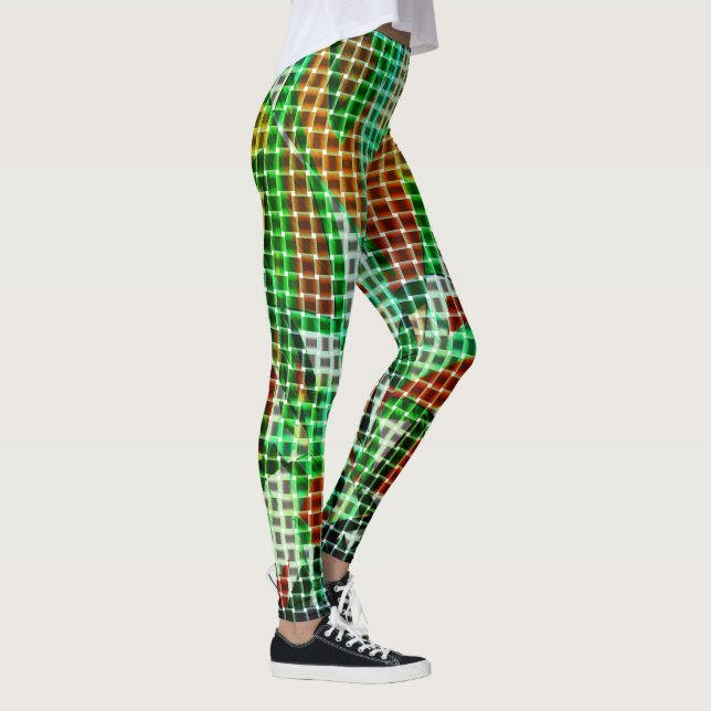 Leggings Estilo de cestas con cintas curvadas verdes (Derecha)