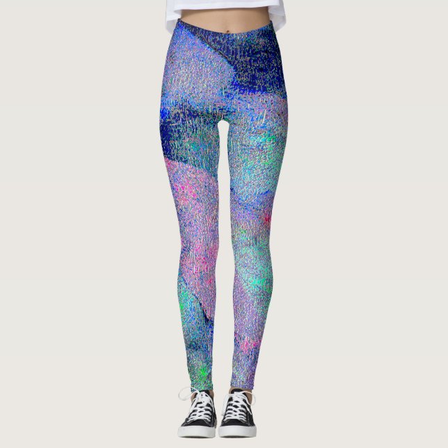 Leggings Estilo de cuero arrugado con pintura desgastada, t (Anverso)