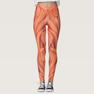 Leggings Estilo de época Lily Leguas Naranjas Art Nouveau A