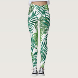 Leggings Estilo de jungla de hojas verdes