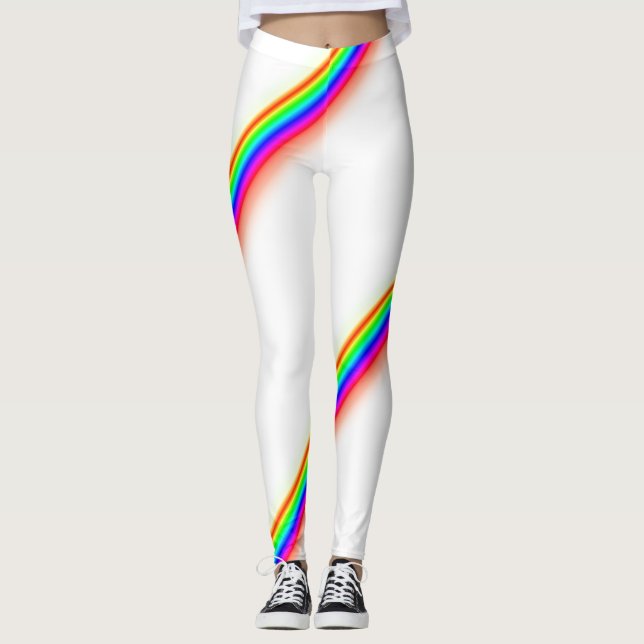 Leggings Estilo de la raya del arco iris que compite con (Anverso)