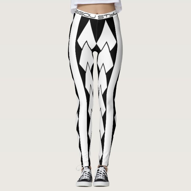 Leggings Estilo de leyenda en blanco tribal (Anverso)