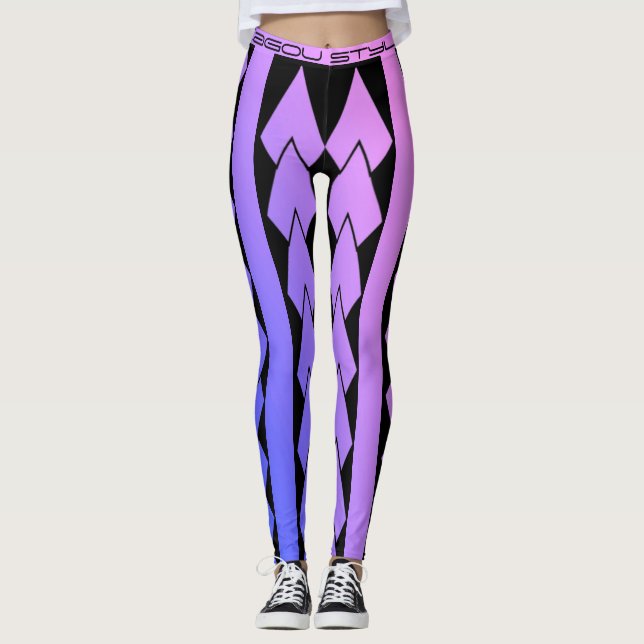 Leggings Estilo de leyenda violeta dégradé tribal (Anverso)
