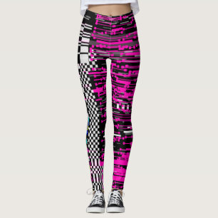 Leggings Estilo de pantalla Retro VHS brillante