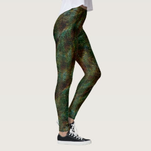 Leggings Estilo de pared verde y coralino