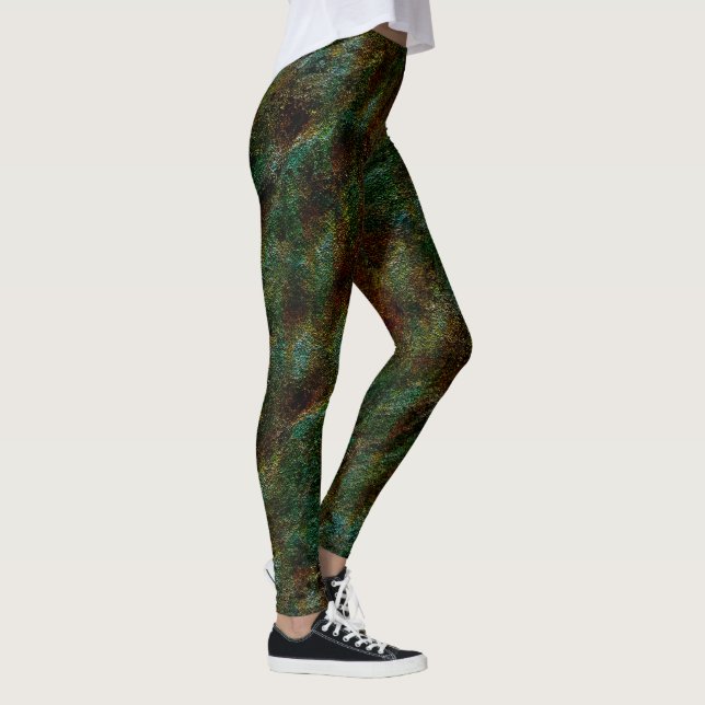 Leggings Estilo de pared verde y coralino (Derecha)