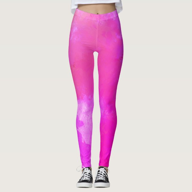 Leggings Estilo de resumen rosado caliente (Anverso)
