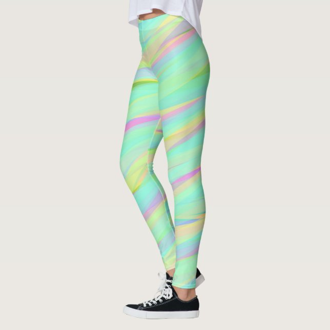 Leggings Estilo de yoga color arcoiris dulce pastel (Izquierda)