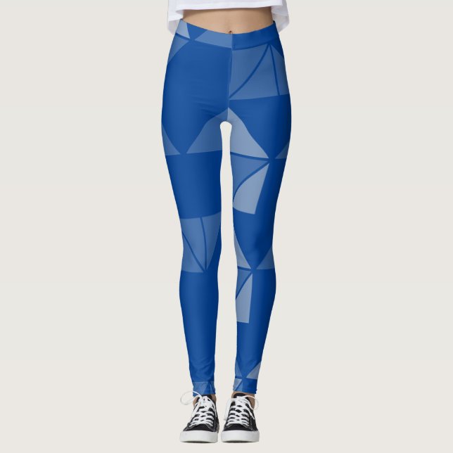 Leggings Estilo geométrico moderno en diseño azul marino (Anverso)