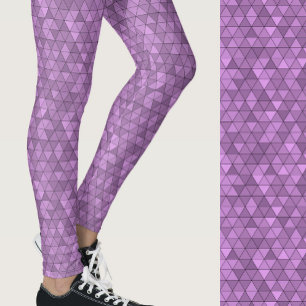 Leggings Estilo geométrico moderno morado con patrón