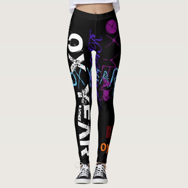 Leggings Estilo graffiti Repeating Ox Year 2021 Birthday WL (Anverso)