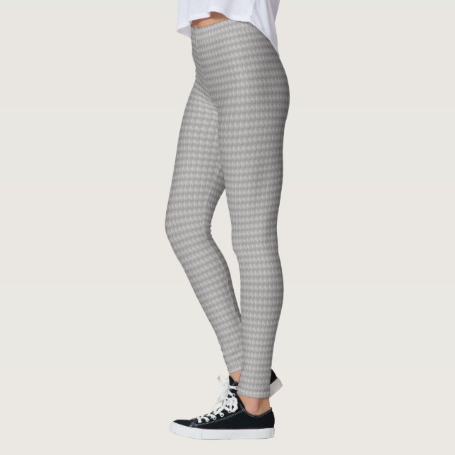 Leggings Estilo Gris Plateado Metálico Como Patrón Ovalado (Izquierda)