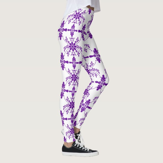 Leggings Estilo Inglés Antiguo Morado Y Blanco (Derecha)