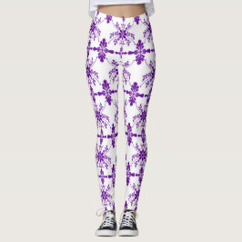 Leggings Estilo Inglés Antiguo Morado Y Blanco