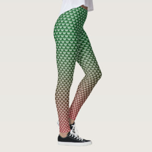 Leggings Estilo Mermaid ~ Verde y Rojo