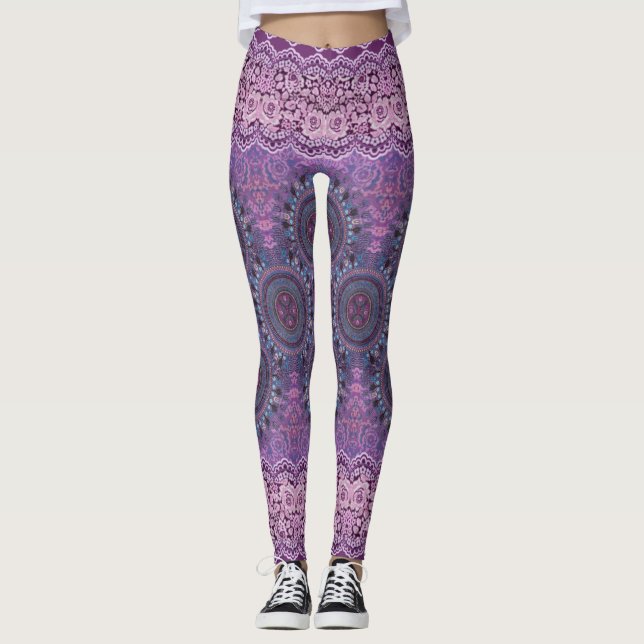 Leggings Estilo morado de boho (Anverso)