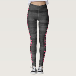 Leggings Estilo Personalizado - Gris Texturizado y Rosa Chi