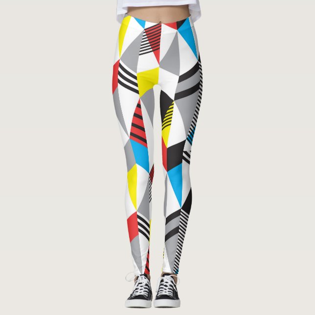 Leggings Estilo Retro Bauhaus: Resumen sin Marea (Anverso)