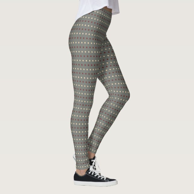 Leggings Estilo retro de puntos de polka gris (Derecha)