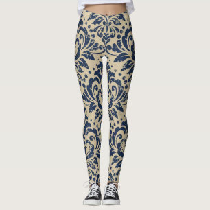 Leggings Estilo retro: Resumen Floral sin soldadura