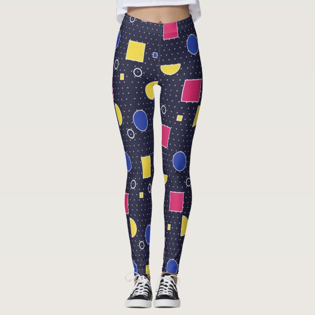 Leggings Estilo Retro Synthwave Vaporwave Memphis (Anverso)