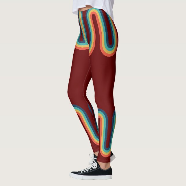 Leggings Estilo vintage de raya retro arco iris (Izquierda)
