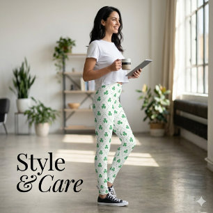 Leggings Estilosas con Estampado de Trébol para Us