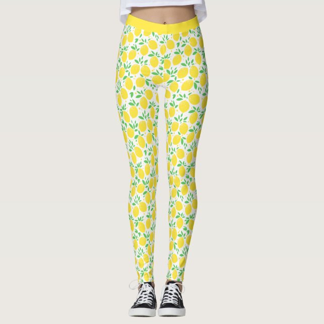 Leggings Estiloso Cute Lemon Fruit Orchard Amarillo Yoga (Anverso)