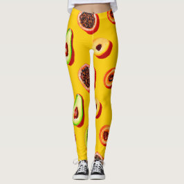 Leggings Estiloso patrón de frutas neón
