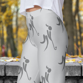 Leggings Estiloso patrón de hockey para mujeres gris