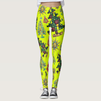 Leggings Estiloso patrón de joyas del árbol de Navidad
