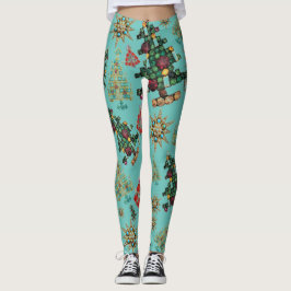 Leggings Estiloso patrón de joyas del árbol de Navidad