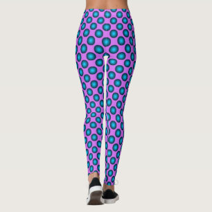 Leggings Estiloso Punto de Polka Azul sobre fondo de Lavand