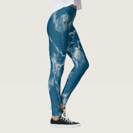 Leggings Estilosos motivos azules de mármol blanco de Aqua