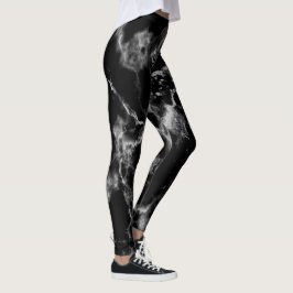 Leggings Estilosos motivos de mármol blanco y negro, adorna