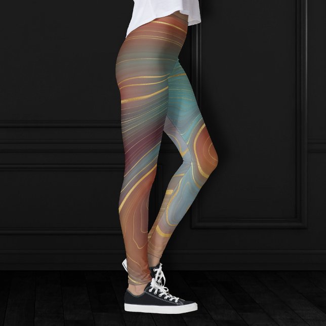 Leggings Estratos otoñales | Agato Verde azulado y de oro d (Subido por el creador)