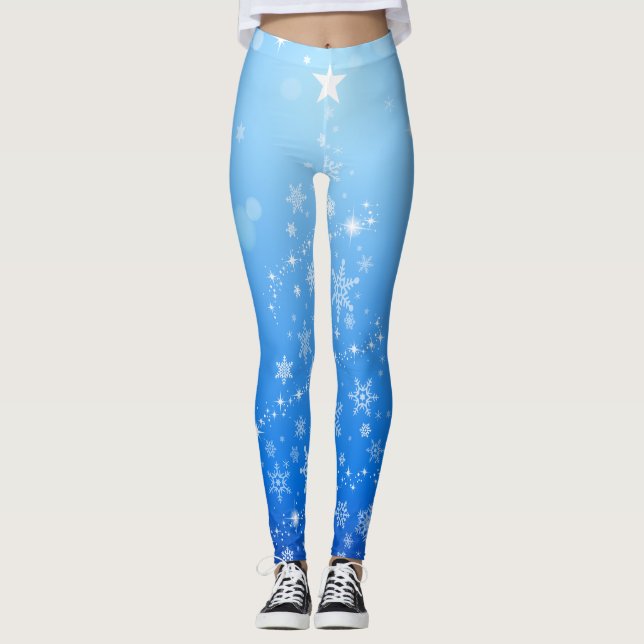 Leggings Estrella azul estética de vacaciones navidades (Anverso)