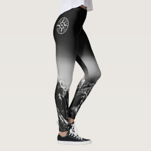 Leggings Estrella de brújula emblema monopólico montañas dr