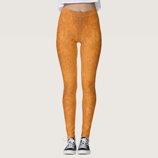 Leggings Estrella de Kaleidoscope, Naranja quemado (Anverso)